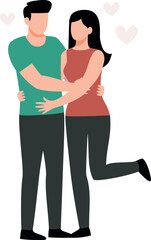 Fototapeta premium The couple posed romantically.
