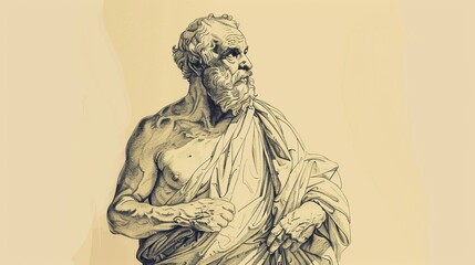 Fototapeta premium Ministry and Adaptability: 1 Corinthians 9 Biblical Illustration with Apostle's Rights, Self-control on Beige Background and Copyspace