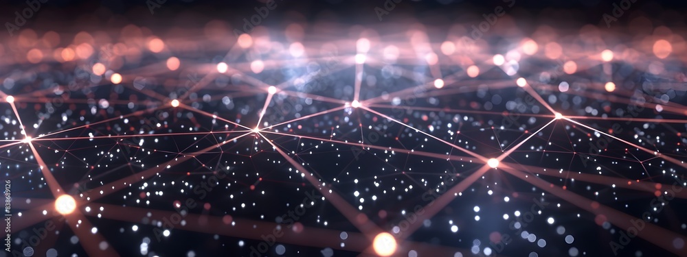Poster tech constellation grid a futuristic 3d rendered visualization of connected data and networks