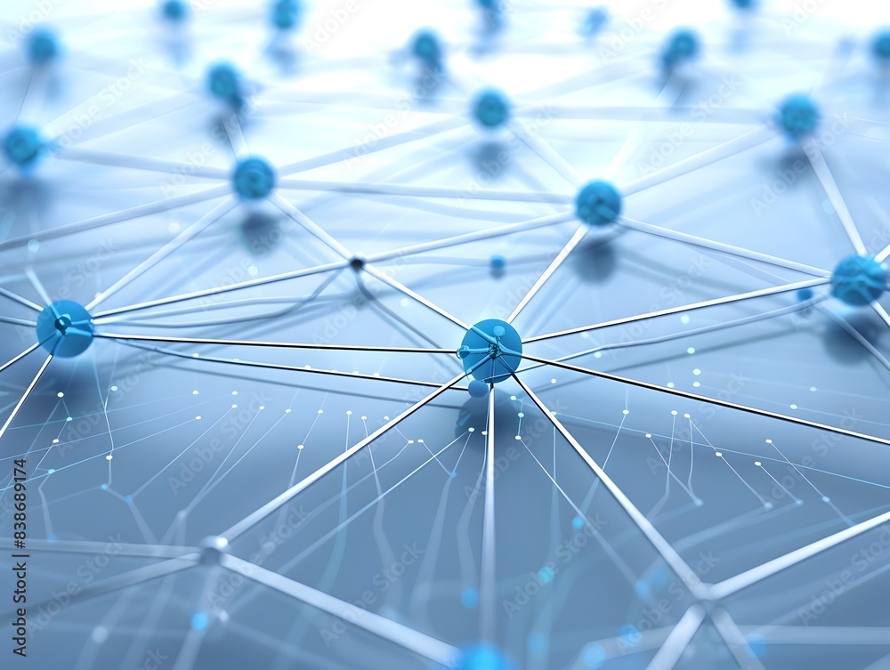 Poster interconnected tech nodes and patterns in digital