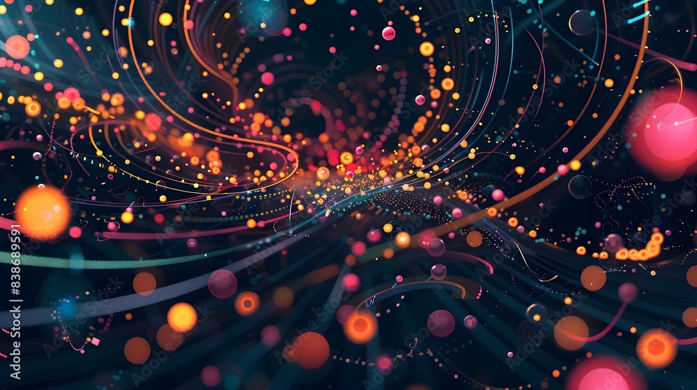 Poster abstract data flow visualization with dynamic geometric patterns