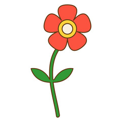 Pop Retro Groovy Flower
