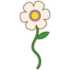 Pop Retro Groovy Flower