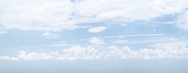 Panoramic beautiful sky with clouds.