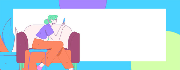 Home indoor character scene flat vector concept operation hand drawn illustration
