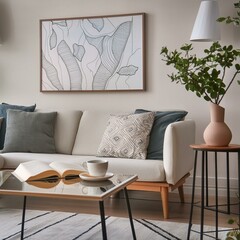 modern living room with sofa