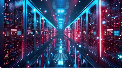 Fototapeta premium Technology Background with Data Center 