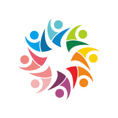 Obraz premium logo design vector abstract template modern symbol simple logo icon people