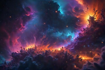 Stunning Abstract Background in the Style of a Cosmic Nebula
