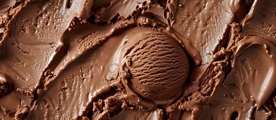 Full frame texture background of Chocolate gelato ice cream.