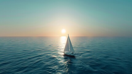 Obraz premium Sailboat cruise during sunset.