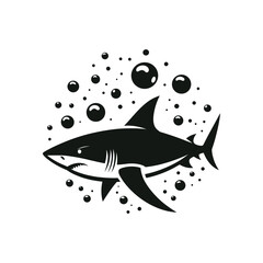 Stylized Shark Graphic – High-Quality Vector for Aquatic Adventure and Wildlife Projects