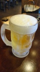 Cold beer in a frosted glass
