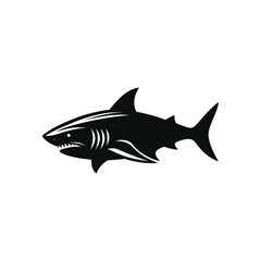 Bold Shark Silhouette Illustration – Ideal for Sports Teams, Logos, and Marketing