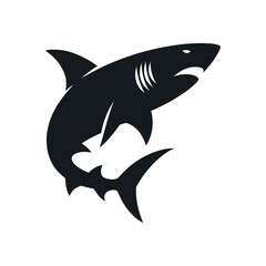 Obraz premium Bold Shark Silhouette Illustration – Ideal for Sports Teams, Logos, and Marketing