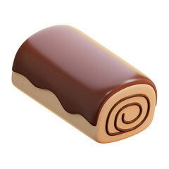 ROLL CAKE 3D ICON ILLUSTRATION