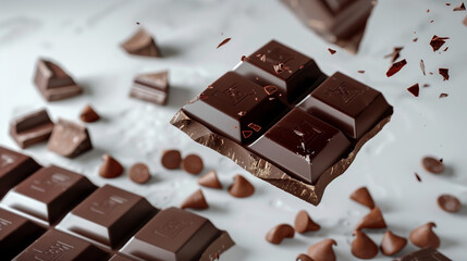 A 3D Rendered of Classic Chocolate Bar on White Surface