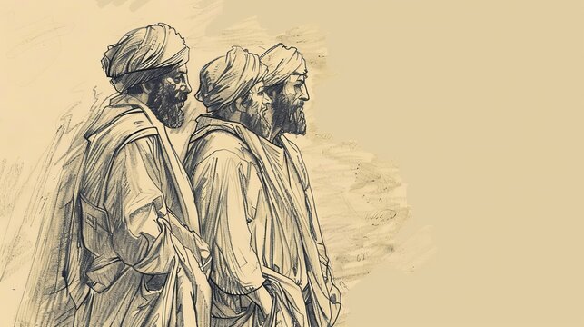 Judgeships and Oppression: Judges 10 Biblical Illustration, Tola, Jair, Ammonites, Repentance, Deliverance, Beige Background, copyspace