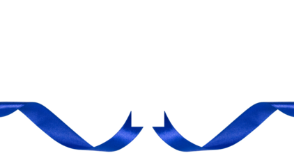Element PNG image, Royal Blue ribbons isolated on transparent and white background.