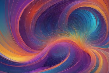 Fototapeta premium Vibrant Abstract Art with Colored Circles and Rings