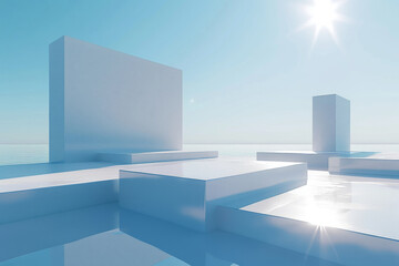 Concrete outdoor square building,Empty architectural background.
