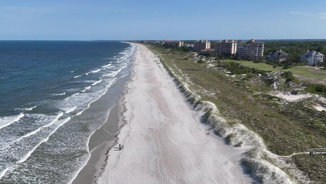 Aerial shot of the beautiful beaches of Amelia Island