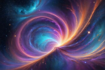 Obraz premium Vibrant Cosmic Swirl Artwork