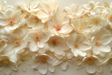 Harmoniously arranged petals on a cream background