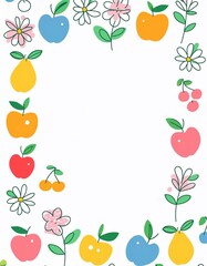 Assortment of colorful fruits and flowers creating a lively and welcoming setting