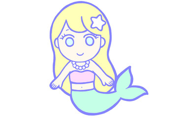 Fototapeta premium 人魚イラスト