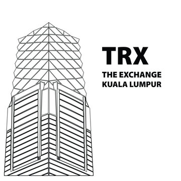 The Exchange TRX Tower and Skyscape Silhouette - Modern Architecture in Kuala Lumpur Malaysia. Tun Razak Exchange 106. Signature Tower Kuala Lumpur.

