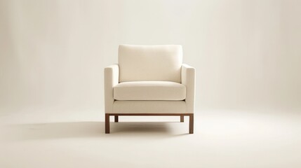 Sofa chair Home decor., white color with wooden legs, modern minimalist Scandinavian style home furniture. 