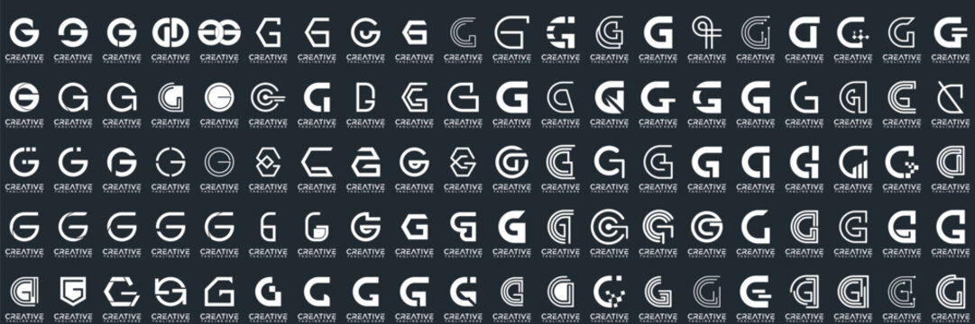  collection Abstract  letter G logo design. icons for business of luxury