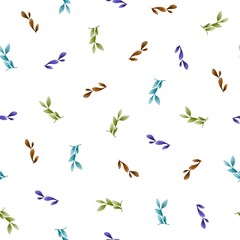 Garden, farm and agriculture. Watercolor pattern of gardener, tractor, flowers, buckets, fields, wheat, sheep, cows, mill, water, nature, village. Drawings for a poster, background or postcard