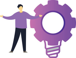 A guy is giving idea of ​​settings.