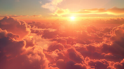 Background of sunset sky with clouds.