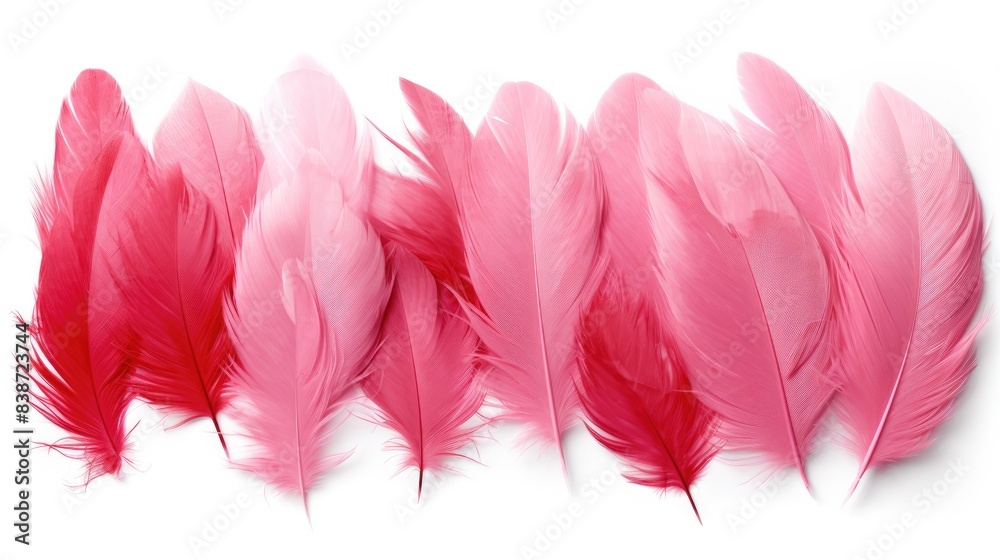 Wall mural Pink Feather Isolated on white background