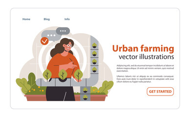 Growth in the City. Flat vector illustration.