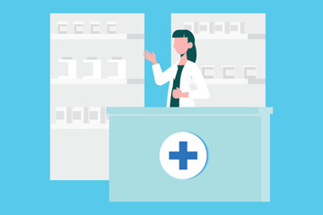 A female doctor is explaining about medicines in hospital.