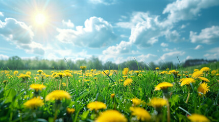 Fototapeta premium field of dandelions