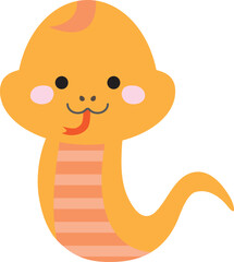 笑う可愛いヘビのキャラクター