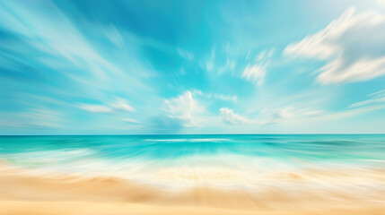 Obraz premium beach with blue sky and clouds 