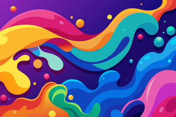 fluid background with liquid shapes in bright, primary colors