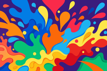 Fototapeta premium background with liquid shapes resembling splashes of paint in bold colors
