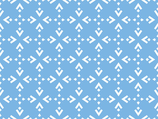 Abstract geometric pattern. A seamless vector background. White and blue ornament. Graphic modern pattern. Simple lattice graphic design