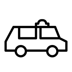 taxi car from the side line icon