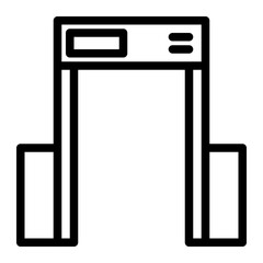 walktrough metal detector line icon