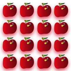 Apple with Worm Pattern COLOR