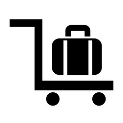 trolley carrying goods glyph icon