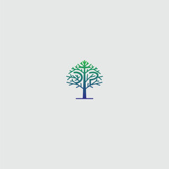 set of trees for nature logo theme idea